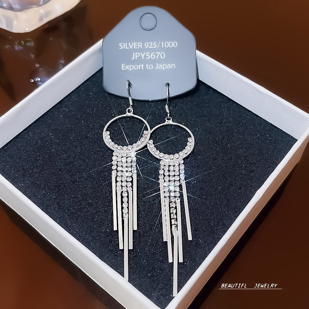 Women's Zircon Tassel High-grade Light Luxury Delicate Earrings