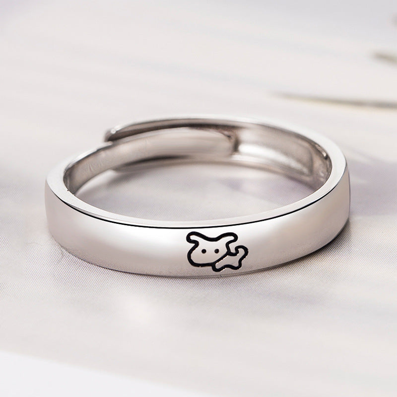 Love Couple Simple Opening Design Valentine's Rings