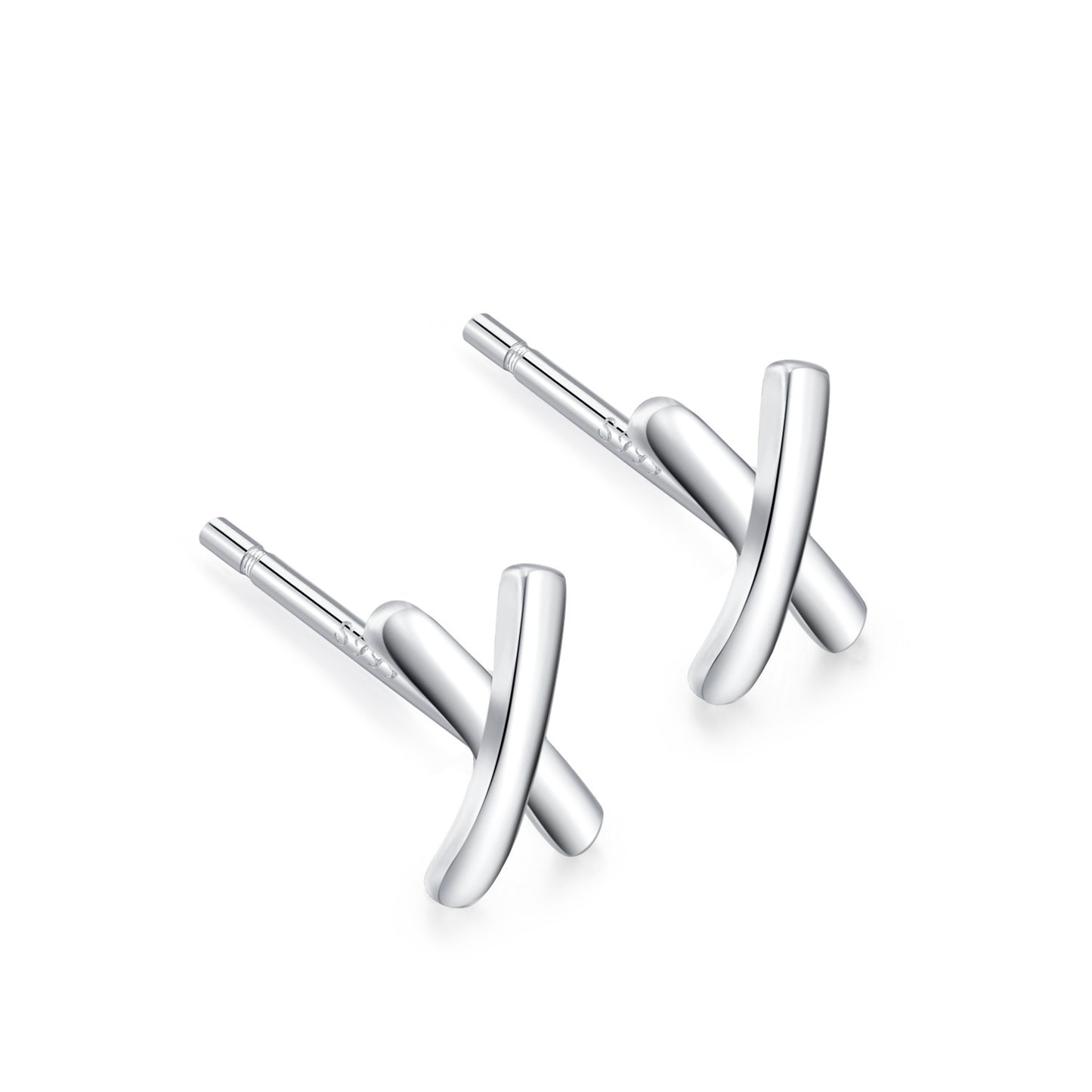Women's Ear Sterling Compact Mini Double-headed Bar Bone Earrings