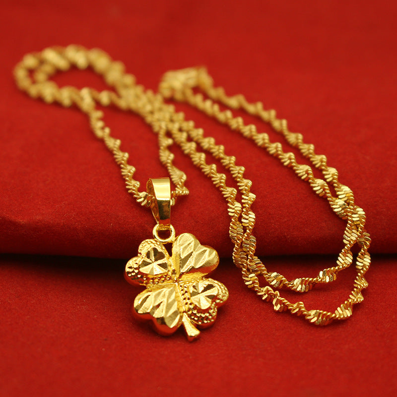 Women's Plated Water Ripple Clavicle Chain No Color Pendants