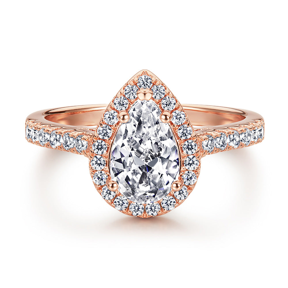 Women's Sterling Sier For Zircon Set Engagement Rings