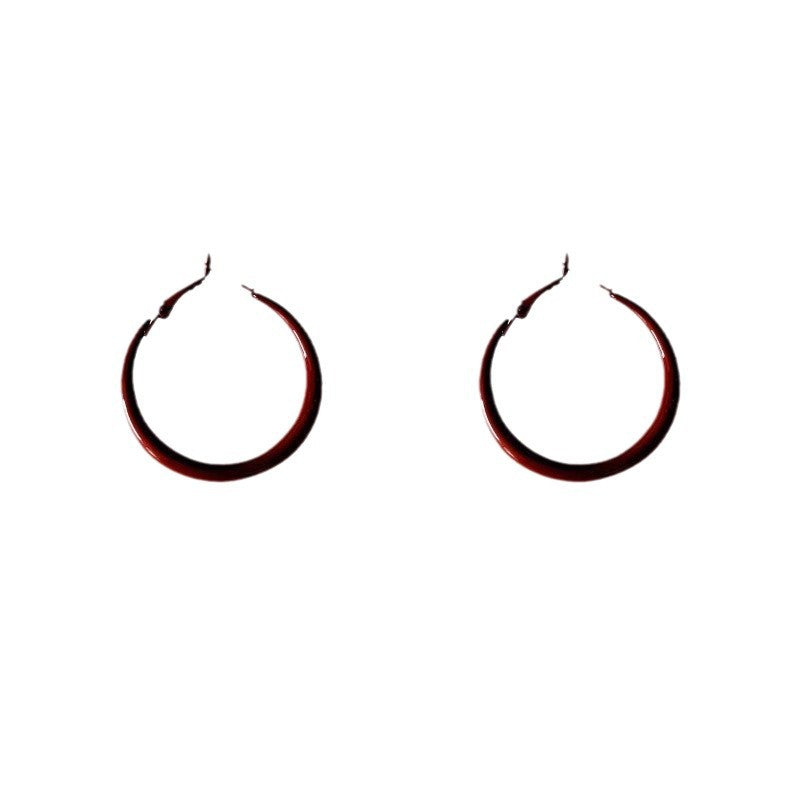 Sier Needle Drip Glazed Love Style Female Temperament Earrings