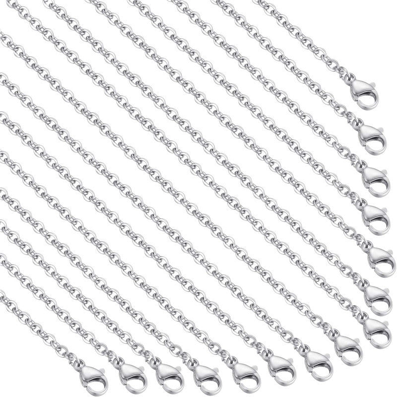O-shaped Chain Long Metal Circle Cross Necklaces