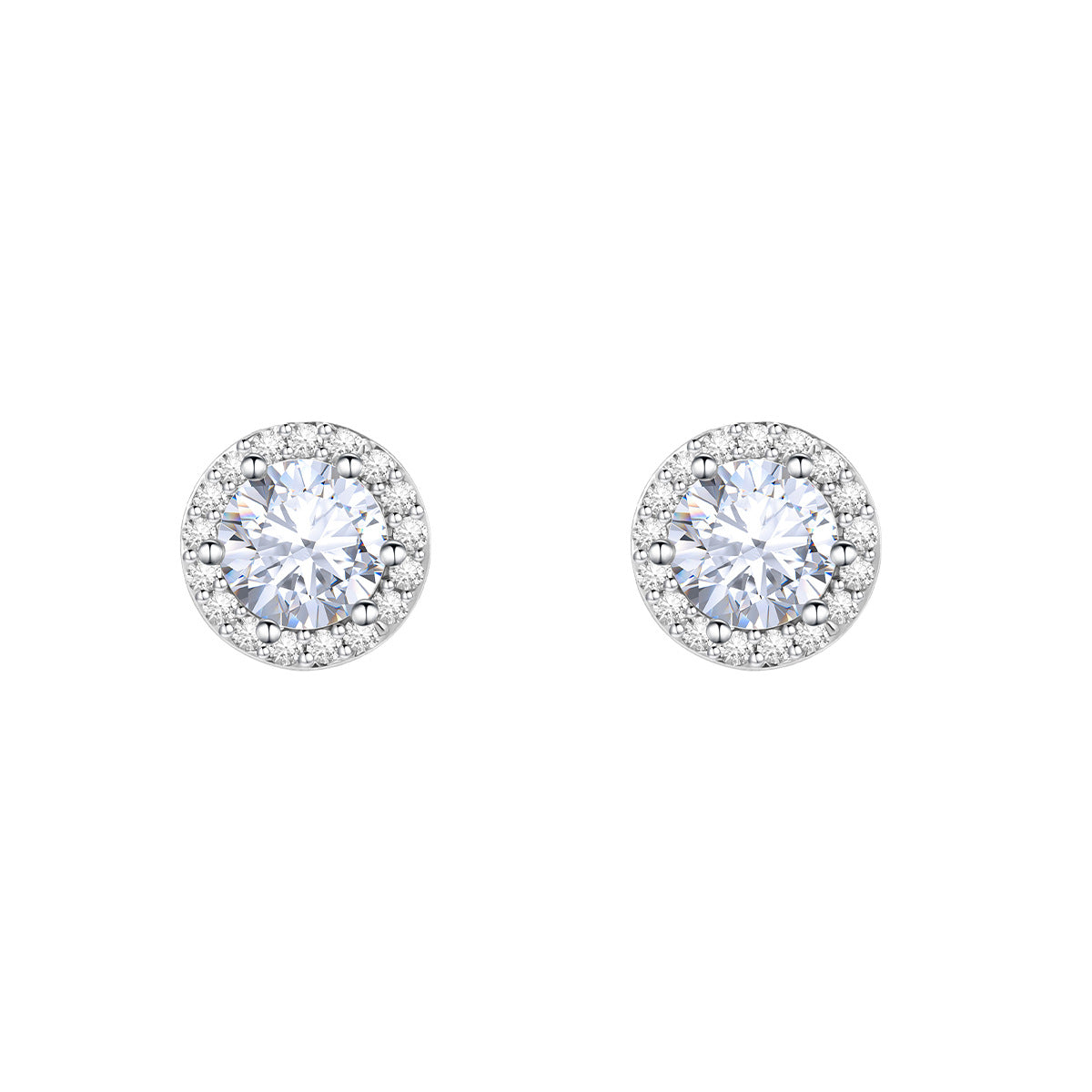 Titanium Steel Gold Ear Bone Round Zircon Earrings