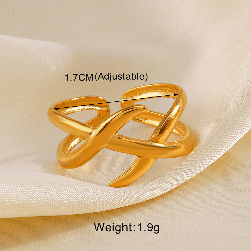 Pattern Heart-shaped Open Female Personality Wide Face Rings