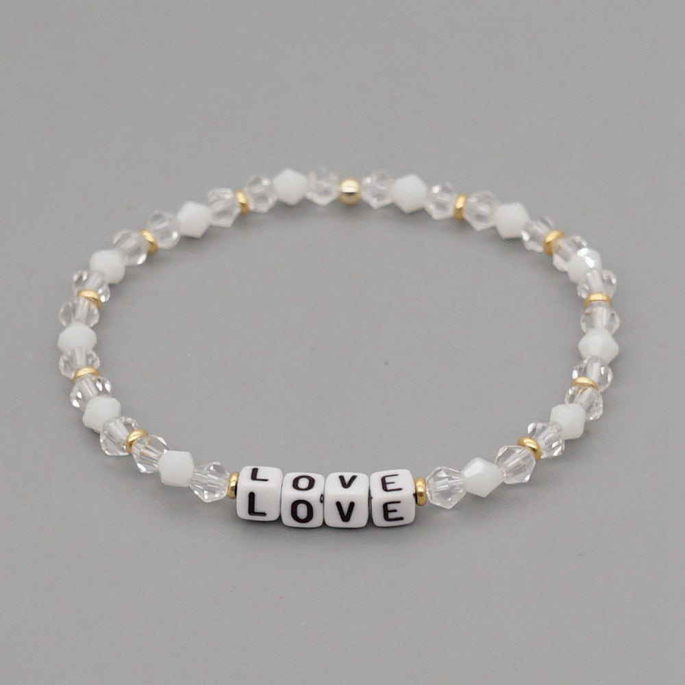 Women's Bohemian Style Crystal Letter Simple Personality Bracelets