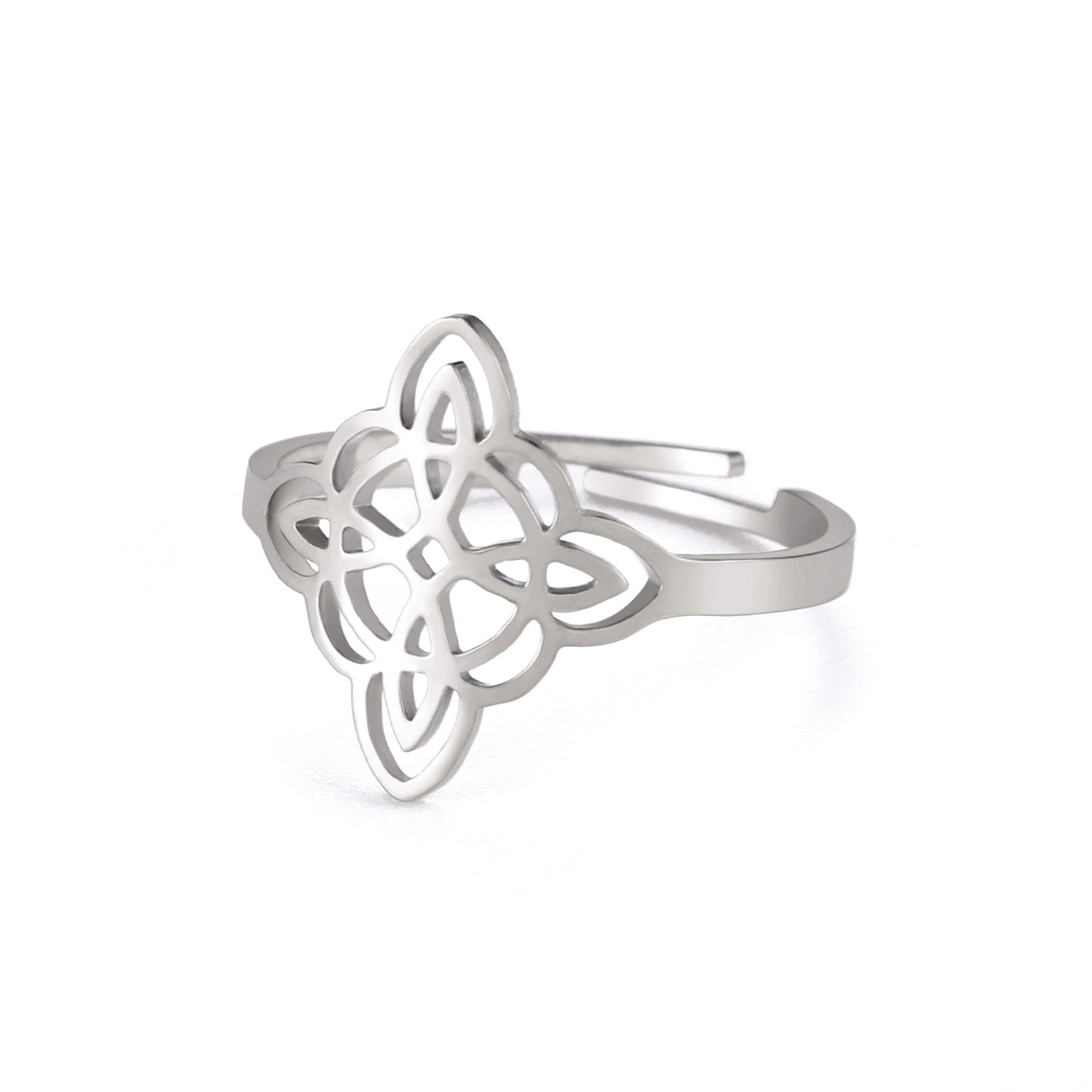 Women's Witch Knot Titanium Steel Adjustable Vintage Rings