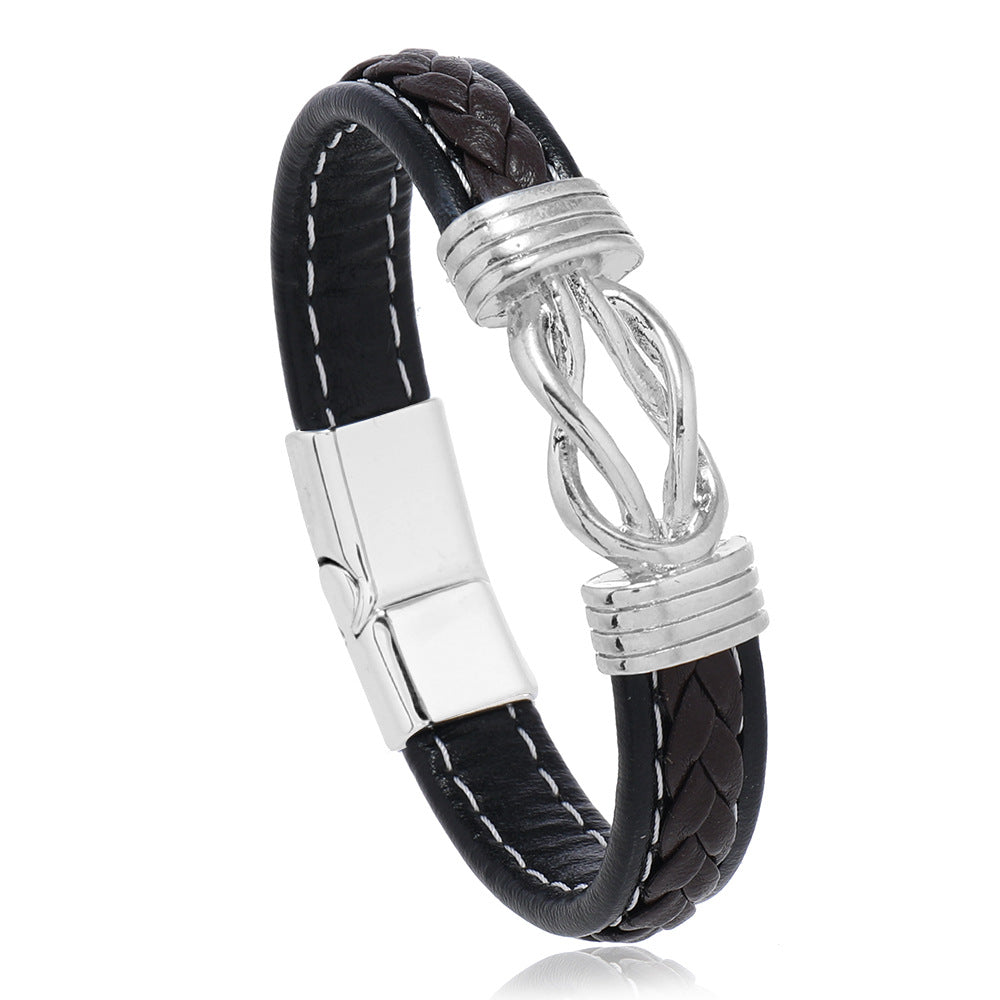 Men's Alloy Accessories Authentic Leather Weave Low Bracelets
