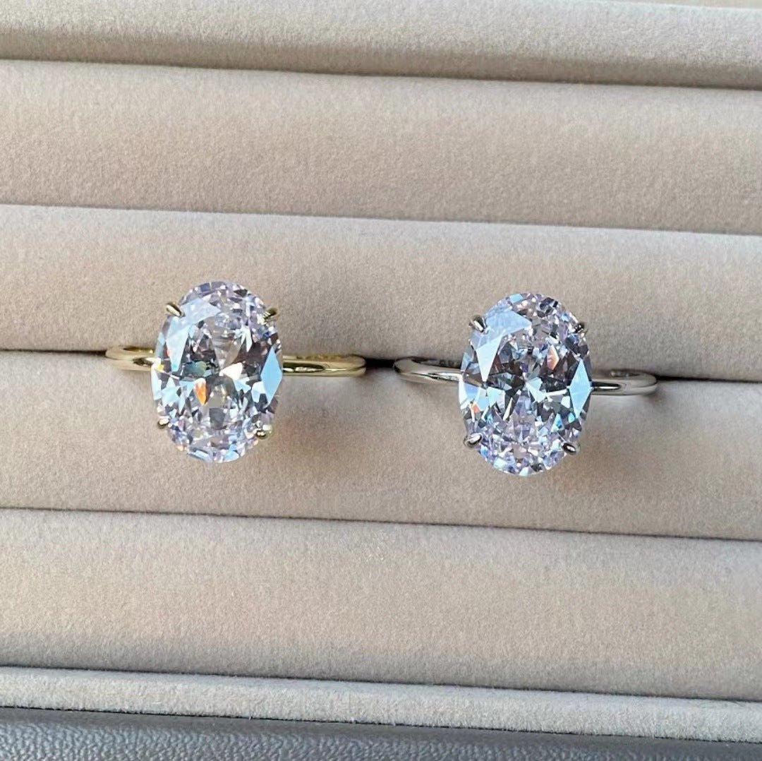Women's Wedding High Luxury Oval Zircon Series Female Fashion Rings