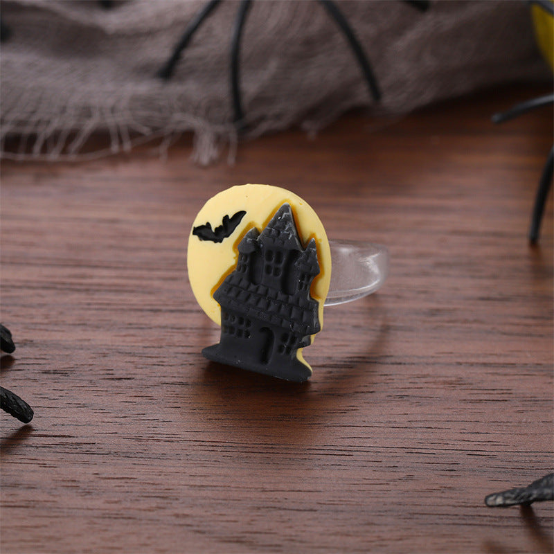 Creative Halloween Series Resin Cartoon Pumpkin Rings