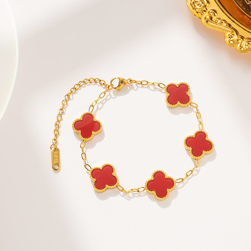 Belly Double-sided Fritillary Real Gold Plating Necklaces