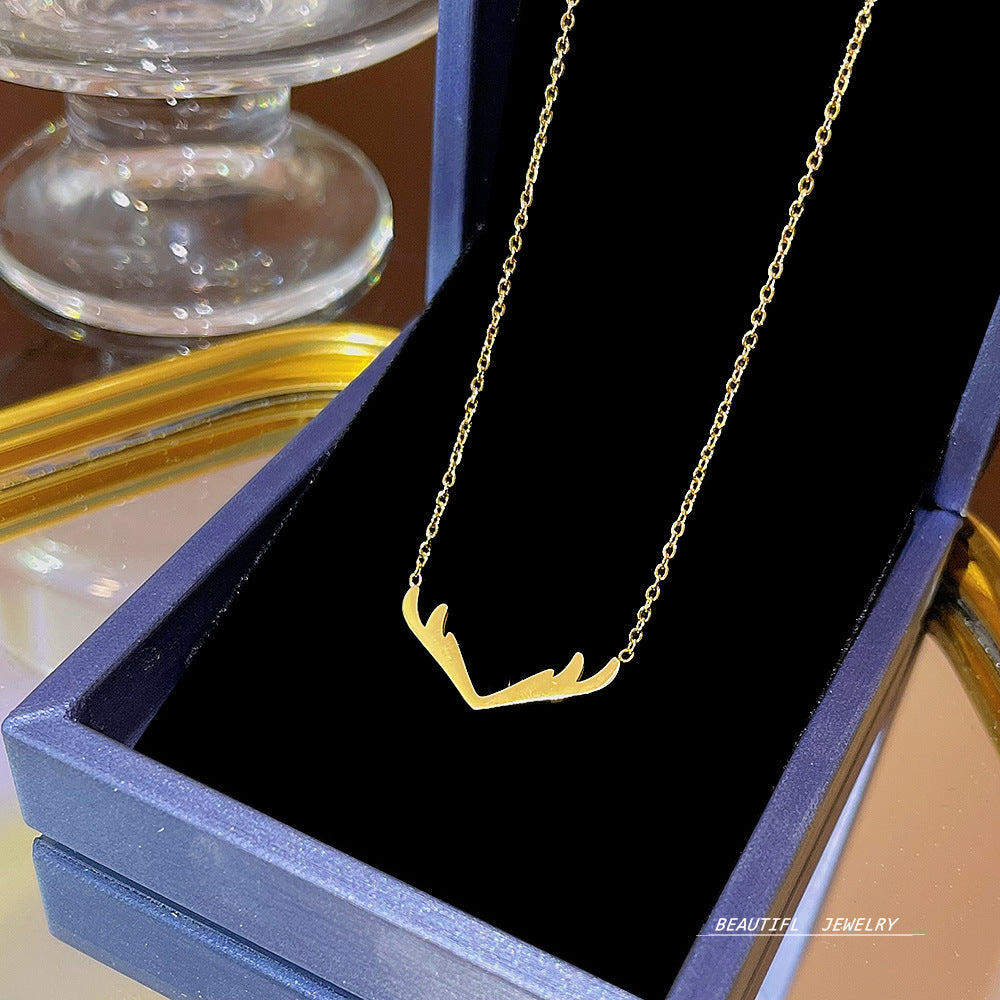 Women's Bow Zircon Clavicle Chain Titanium Steel Necklaces