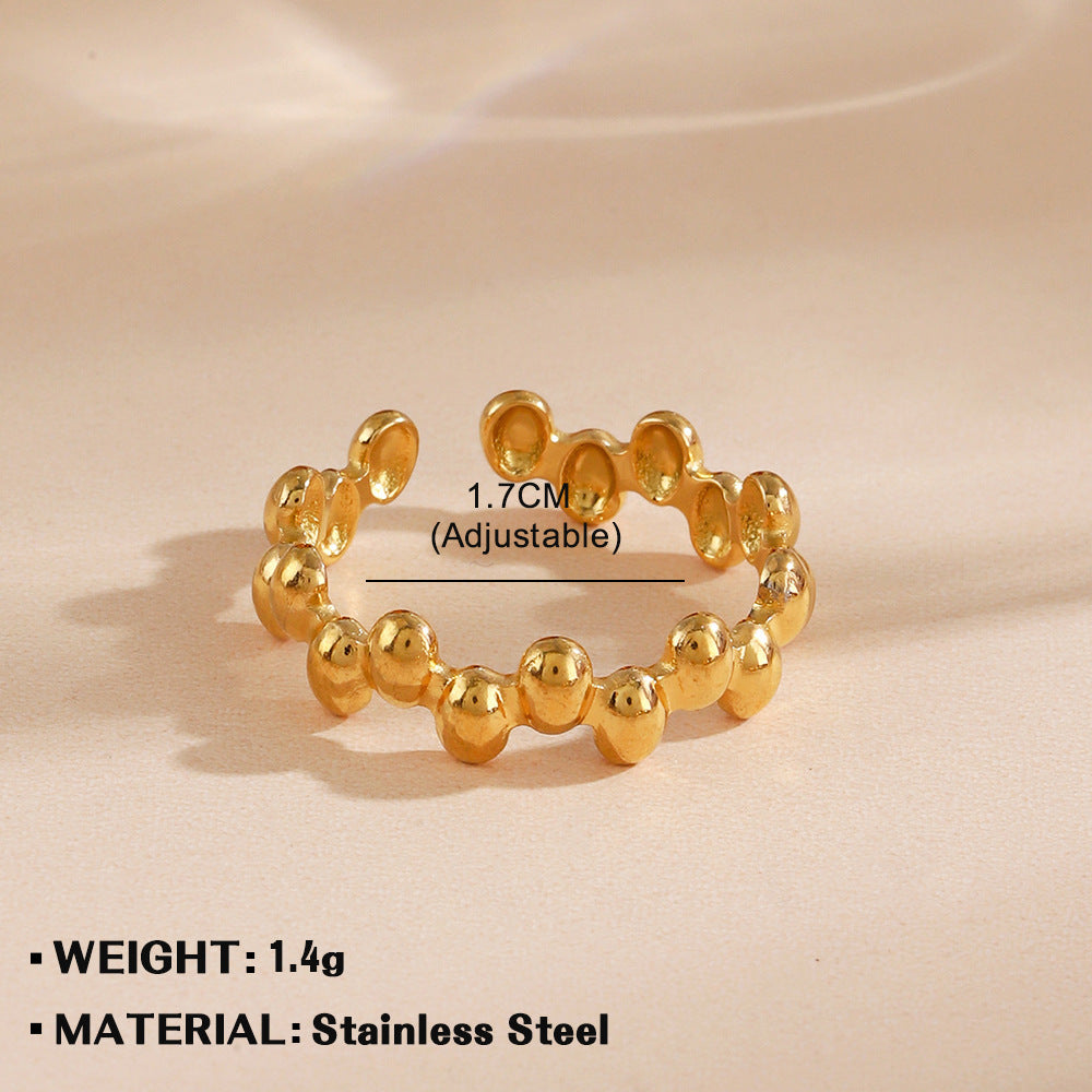 Pattern Heart-shaped Open Female Personality Wide Face Rings