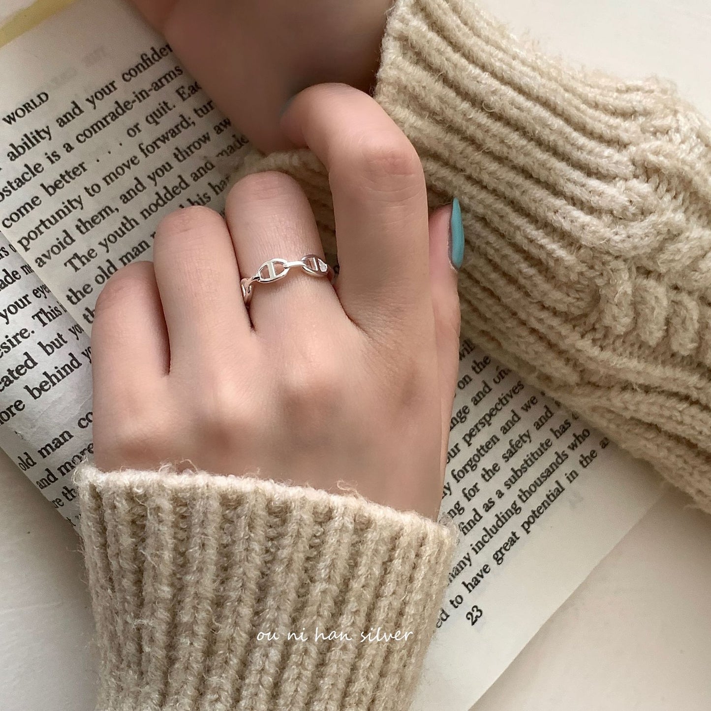 Sier Niche Design Pig Nose Female Style Rings