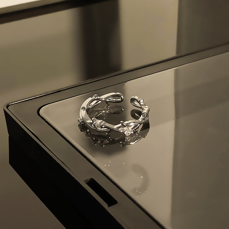 Korean Small Thorn Rattan Suit Open Rings