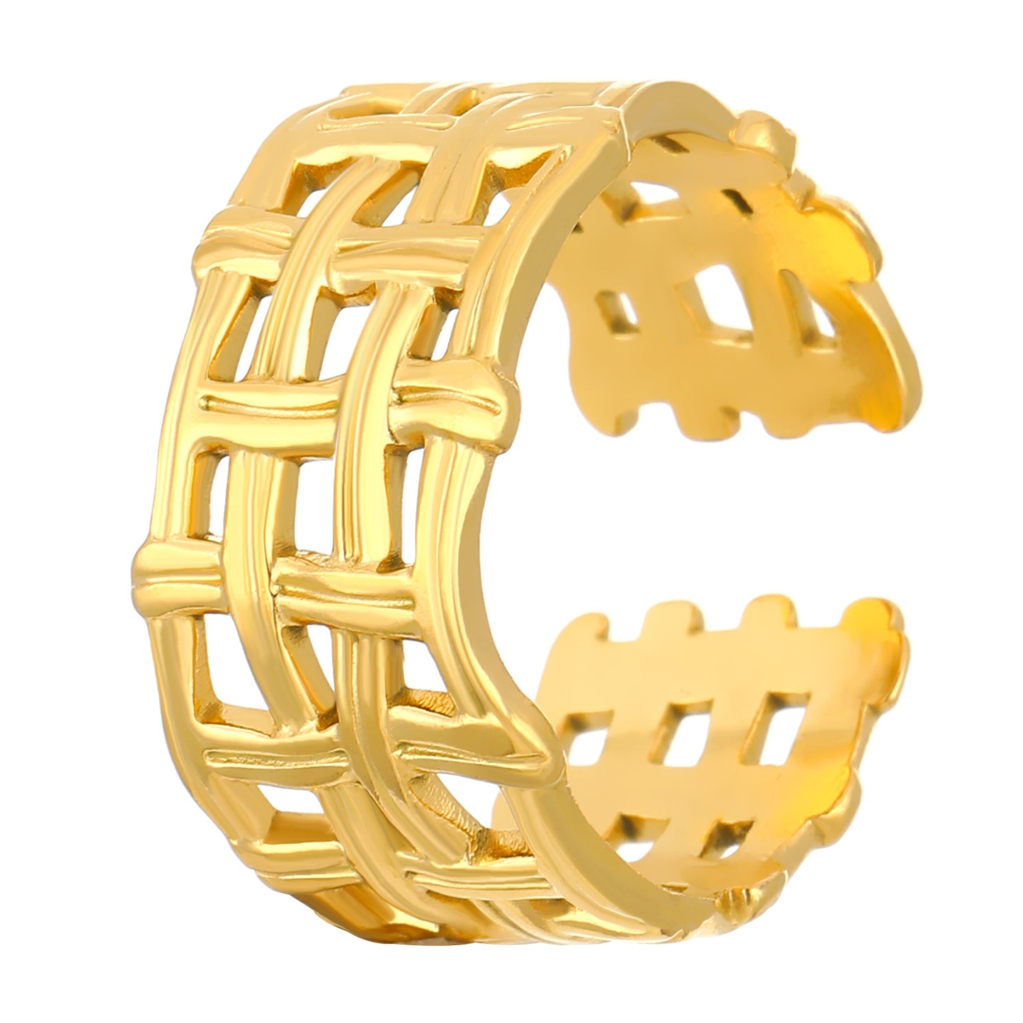 Advanced Exaggerated Stainless Steel Female Flower Rings