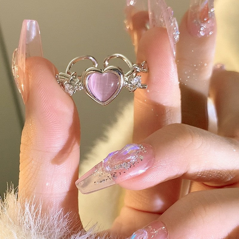 Sterling Sier Pink Zircon Female Open Niche Advanced Light Rings