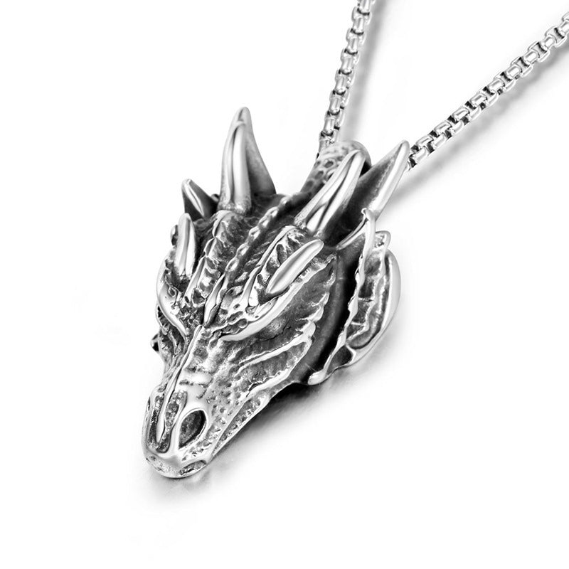 Men's Vintage Cross Ghost Head Titanium Fashion Necklaces