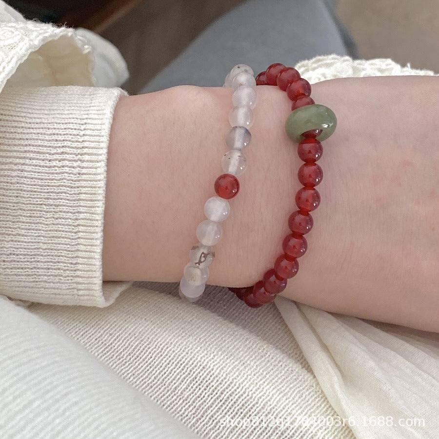 Women's Flexible Contrast Colors Green Ball Ornament Bracelets