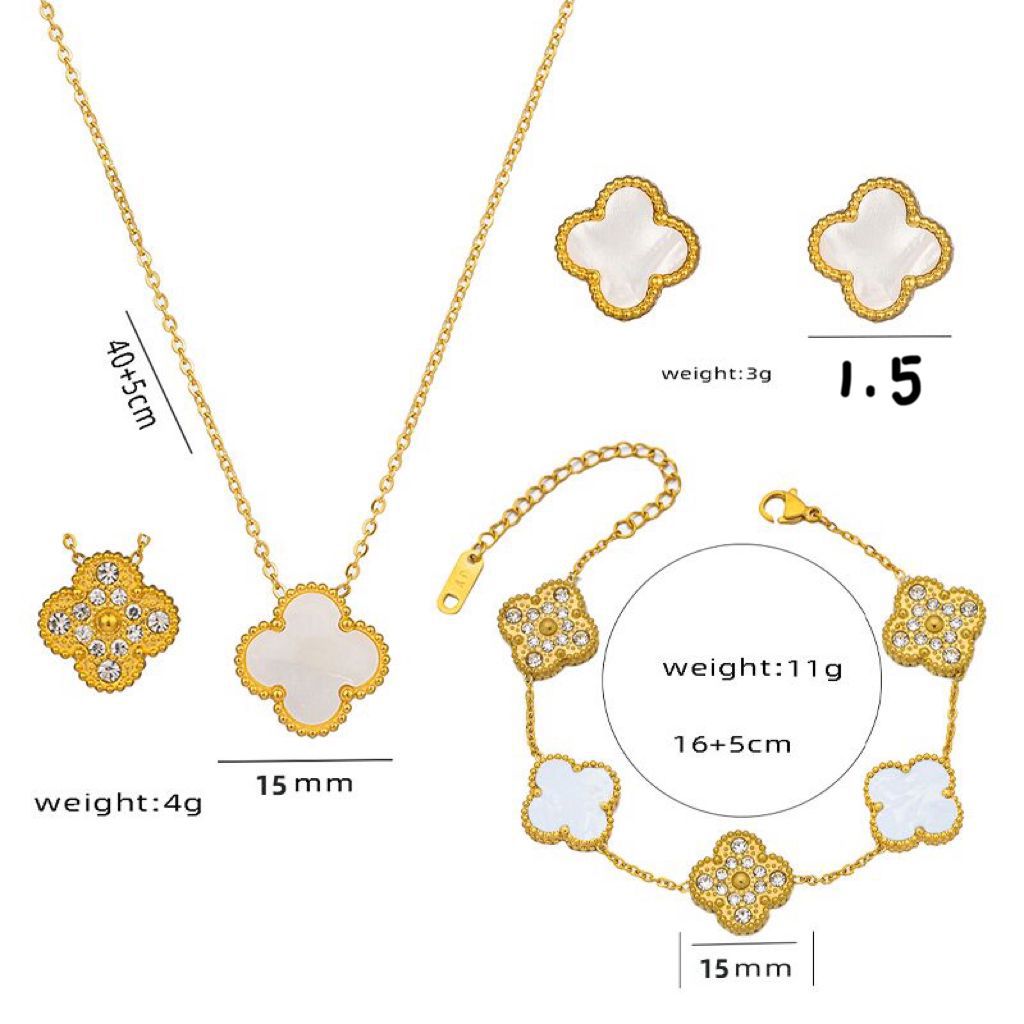 Women's Steel Clover Double-sided Gold Korean Classic Necklaces