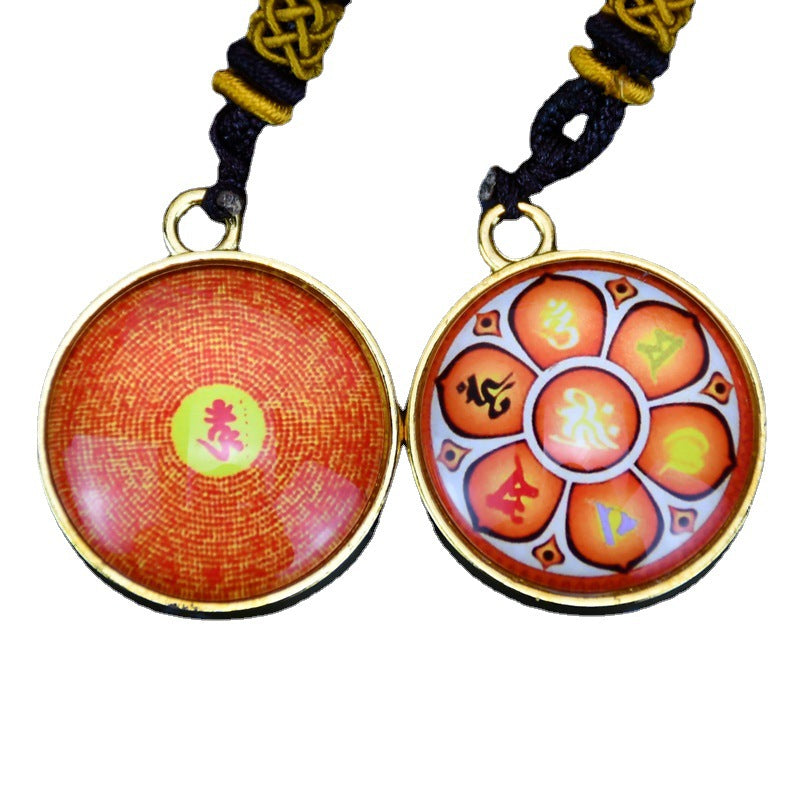 Glaze Mantra Round Buddha Scripture Binding Necklaces