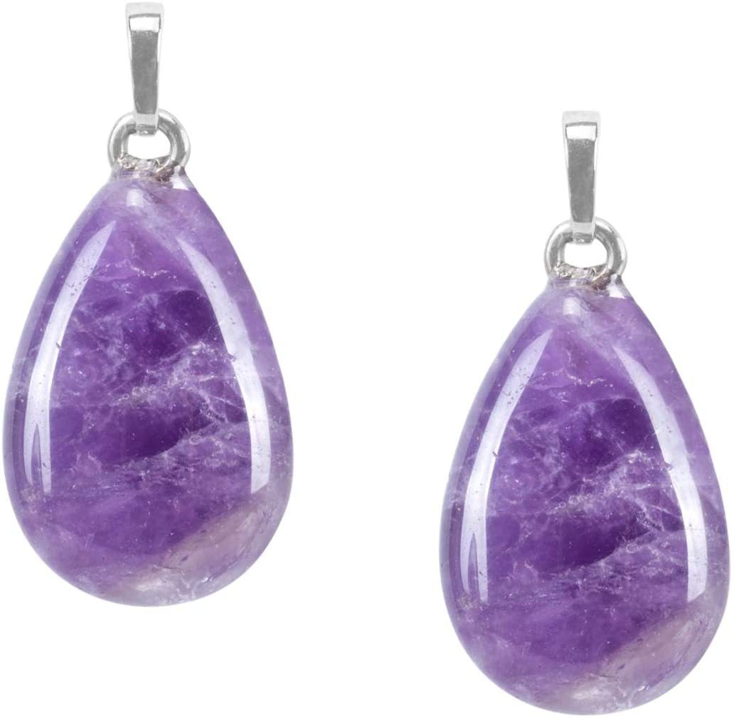 Ornament Natural Stone Amethyst Water Drop Pendants