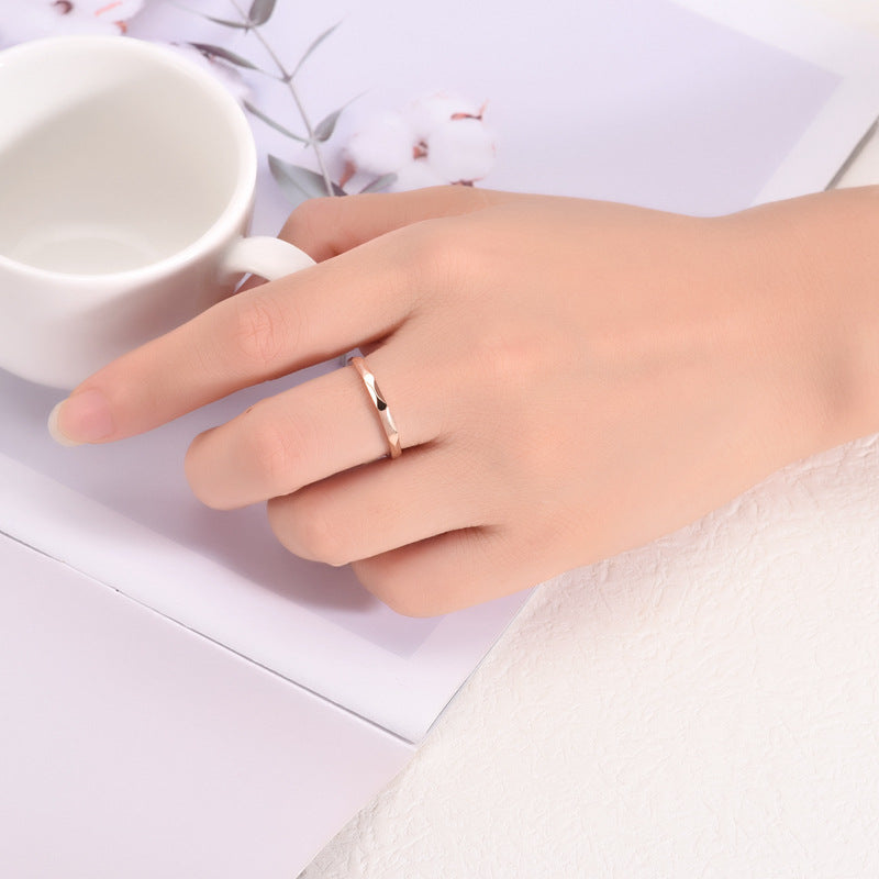 Women's Ornament Rhombus Minimalist Temperamental Popular Titanium Rings