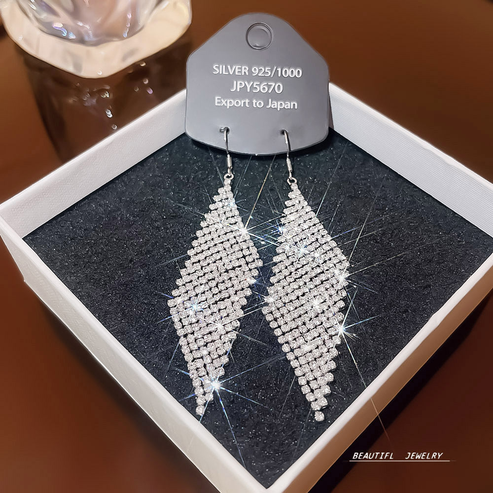 Women's Zircon Tassel High-grade Light Luxury Delicate Earrings
