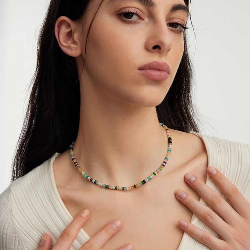 Rainbow Guardian Beaded Dopamine Light Luxury Female Necklaces