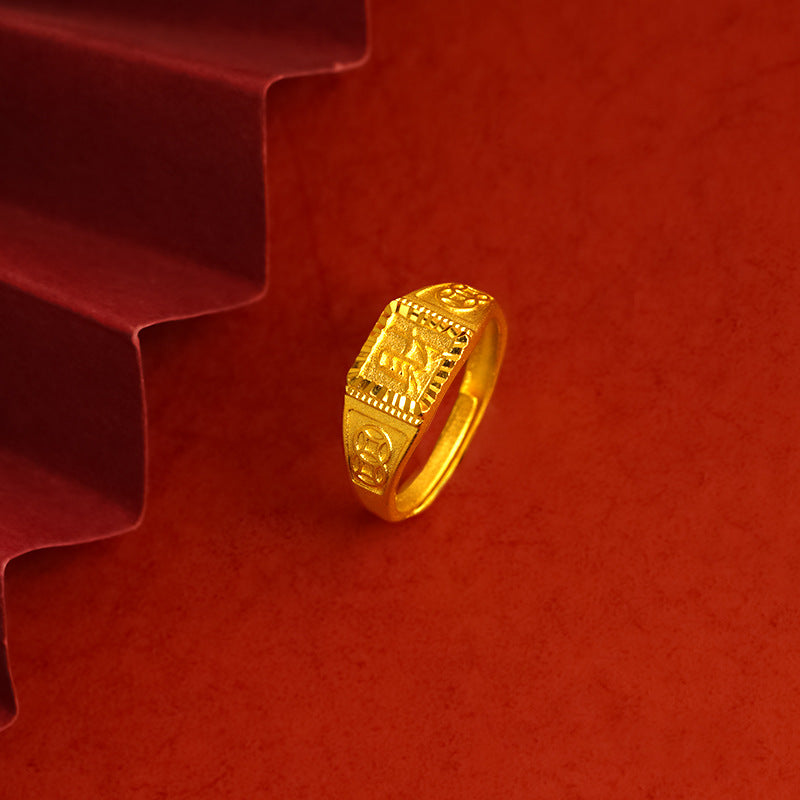 Men's Alloy Fashion Exquisite Texture Opening Jewelry Rings
