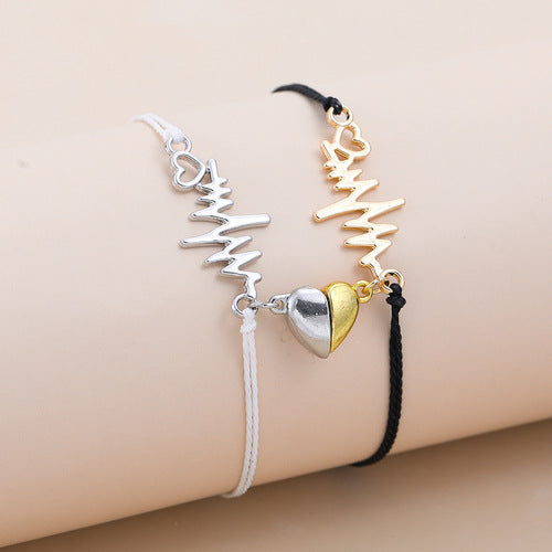 Suit Weaving In Black White Love Bracelets