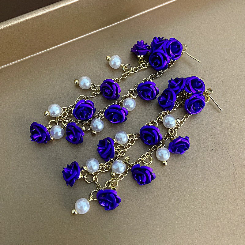 Fashion Zirconia Micro Inlaid Zircon Long Earrings