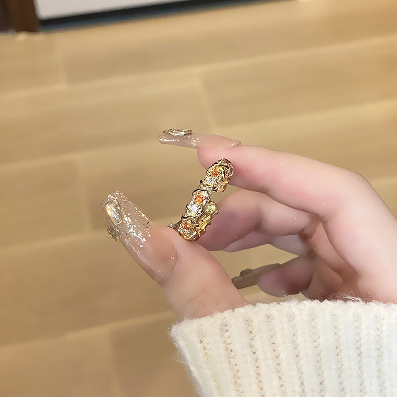Women's Retro Affordable Luxury Cross Kaleidoscope Colorful Rings