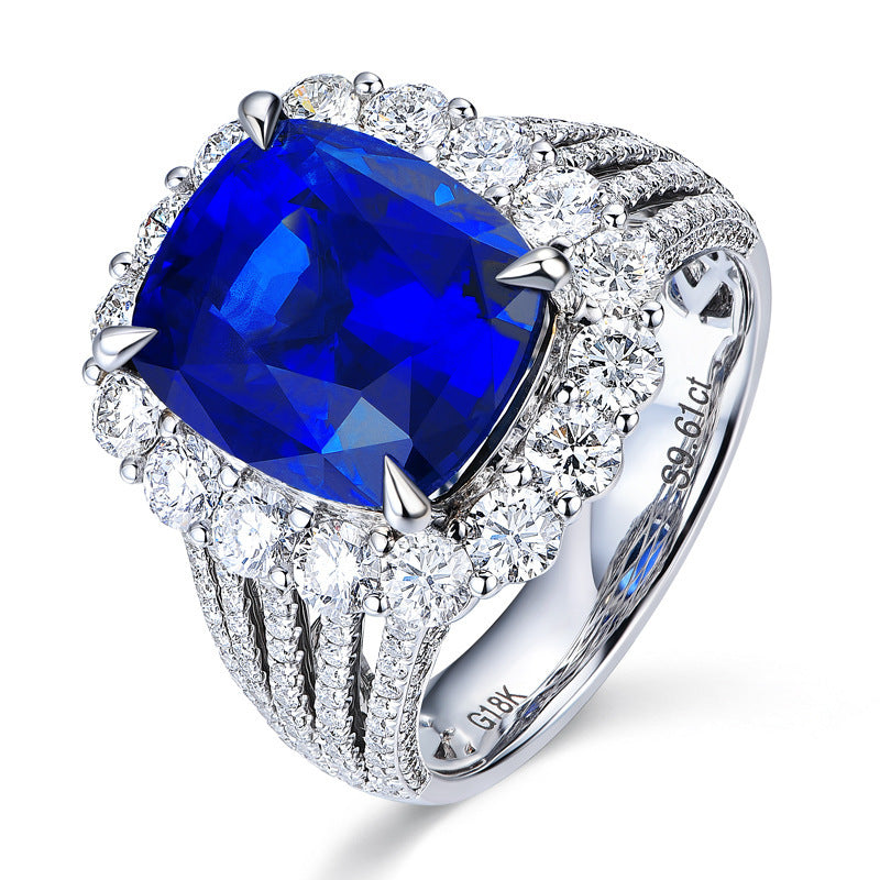 Synthetic Royal Sapphire Female Gold-plated Simulation Rings