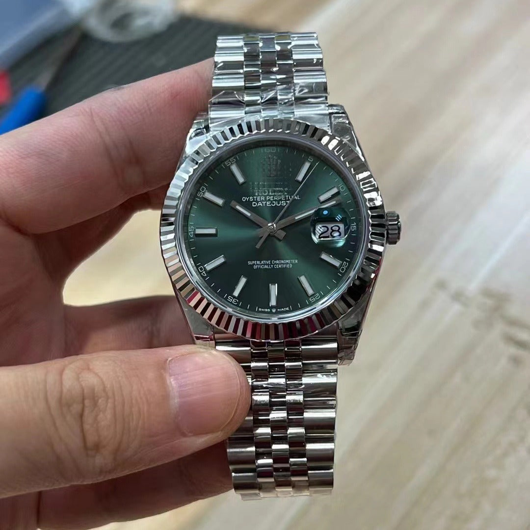 Men's Green Log Radish Gray Plate Movement Mechanical Watches