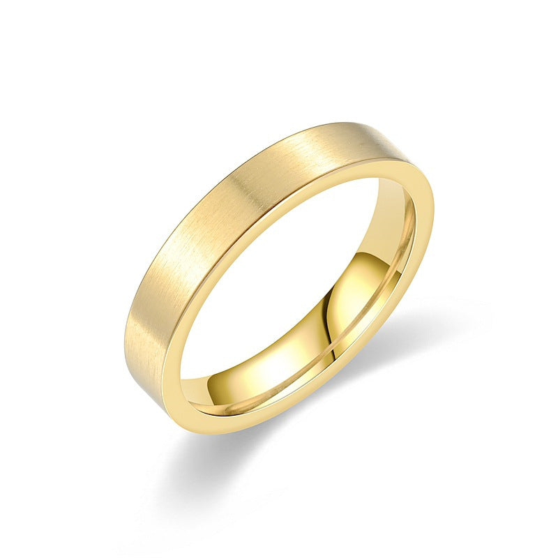 Titanium Steel Temperament Trendy Niche Frosted Alluvial Rings