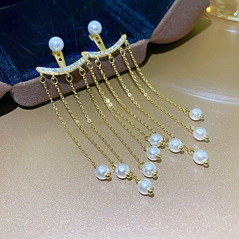 Fashion Zirconia Micro Inlaid Zircon Long Earrings