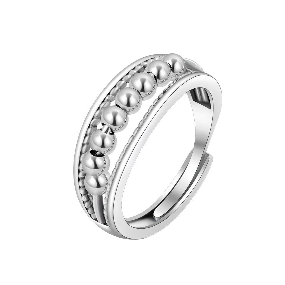 Women's Pcs Anxiety Relief Anti Spinning Stainless Rings