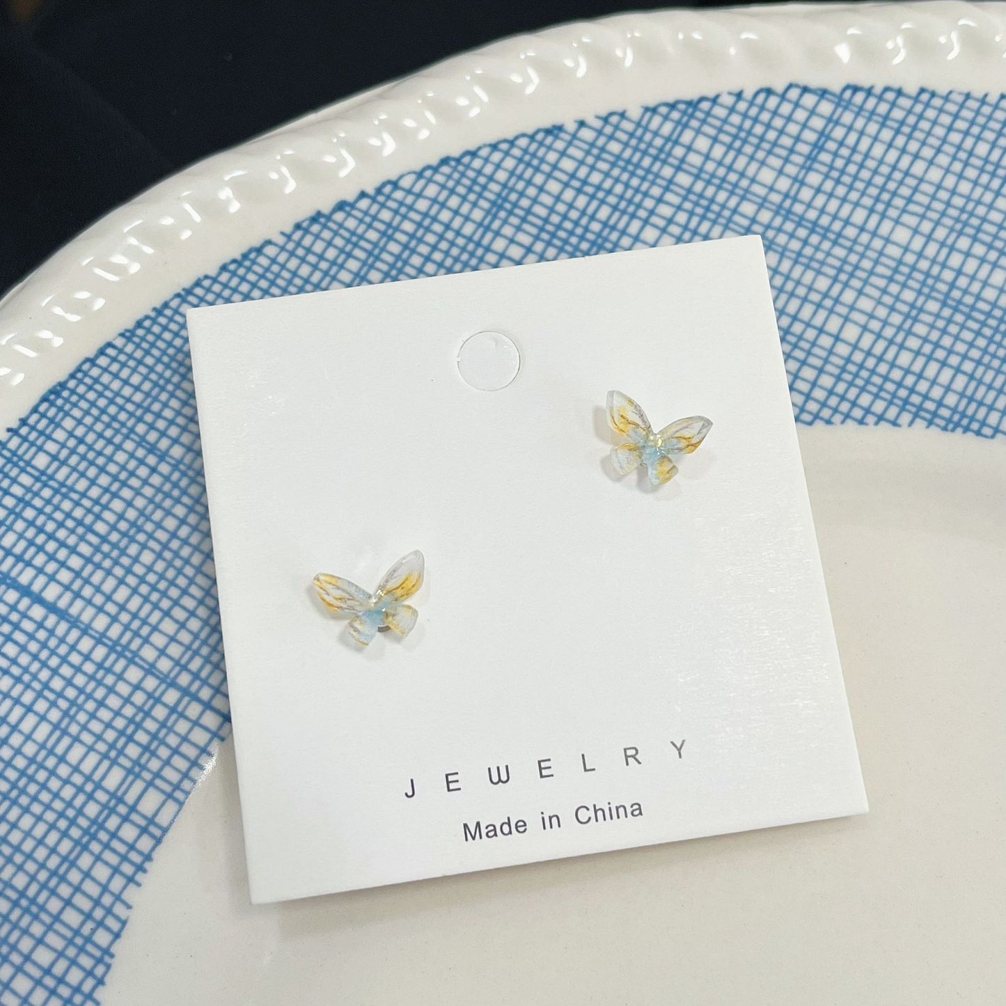 Fairy Three-dimensional Butterfly Suit Sier Small Earrings