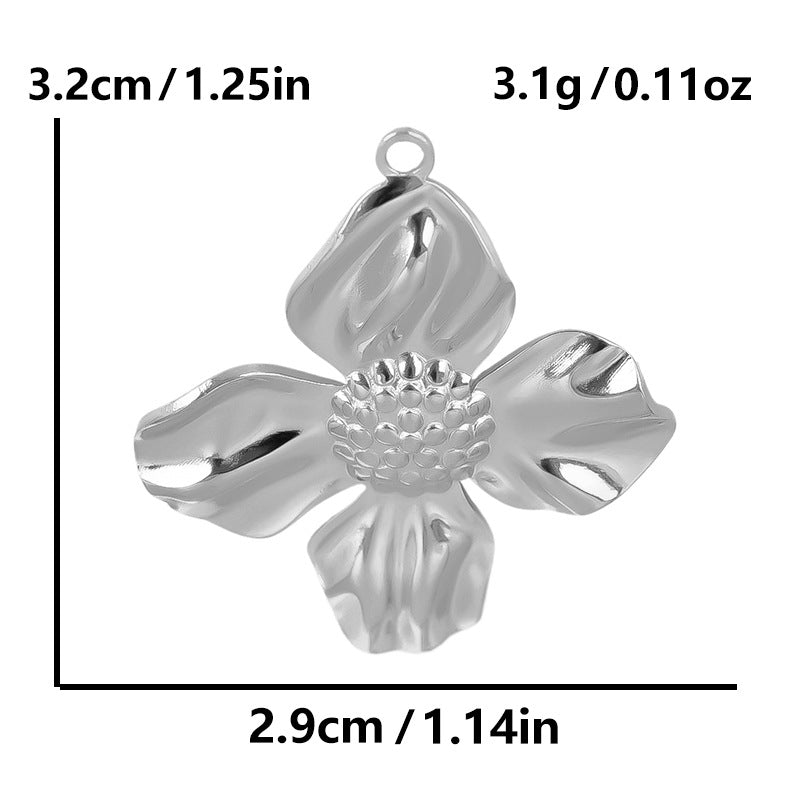 Stainless Steel Fashion Flower Parts Versatile Pendants