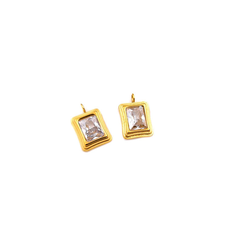 Elements Opal Emerald Square Titanium Steel Pendants