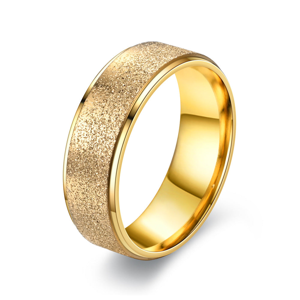 Titanium Steel Frosted Female Korean Fashion Rings