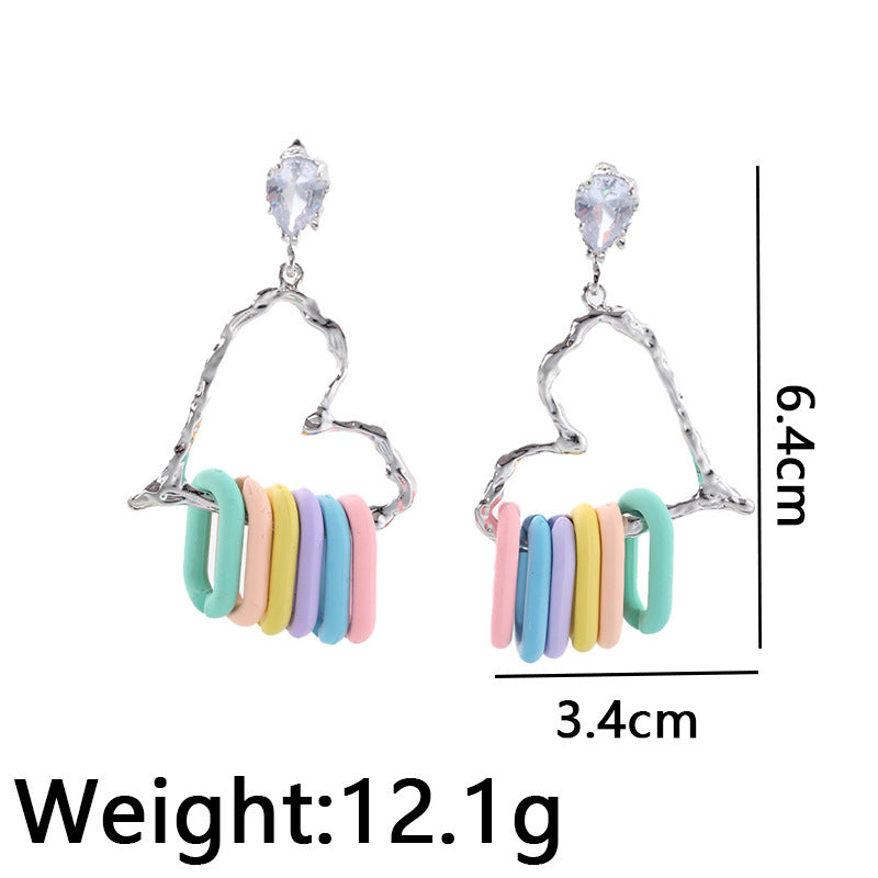 Fashion Design Candy Color Chain Female Dopamine Rings