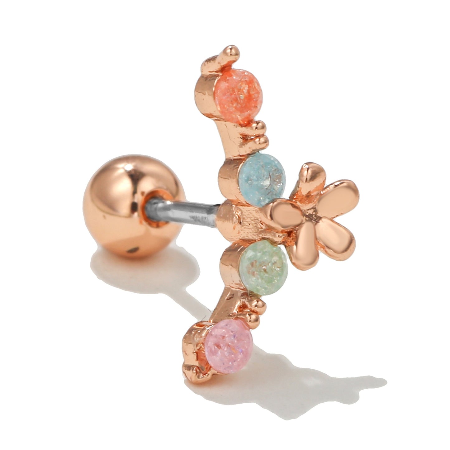 Korean Style Flowers Ear Bone Five-pointed Star Moon Earrings