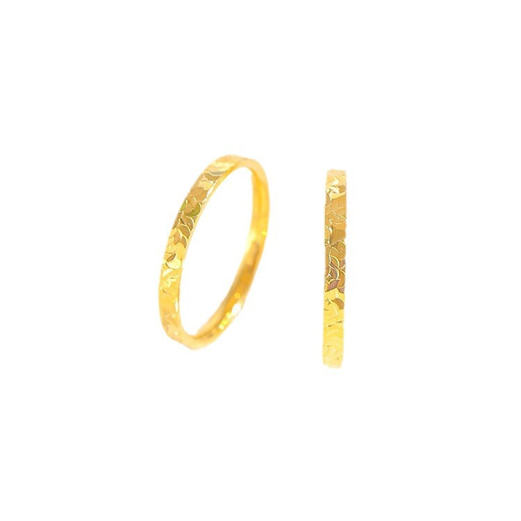 Crushed Ice Starry Sky Wide Gold-plated Rings