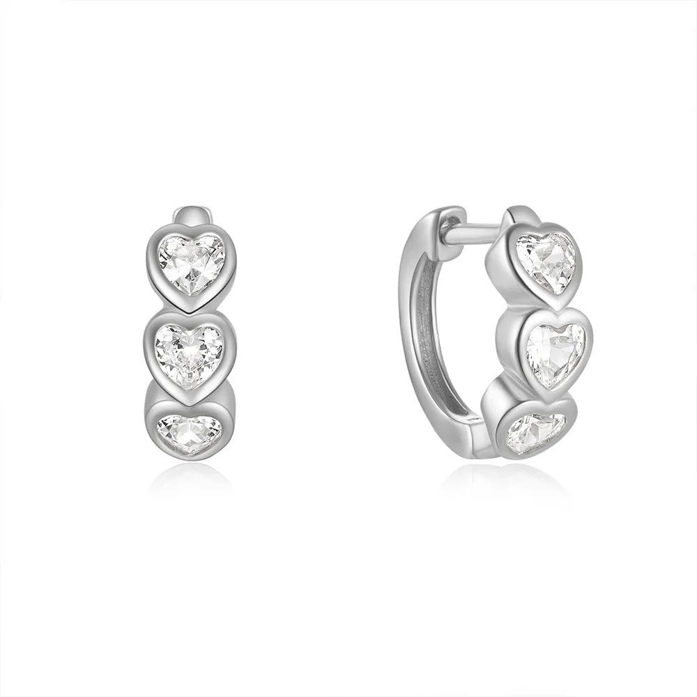 Diamond Ear Blue Zircon Female Temperament Earrings