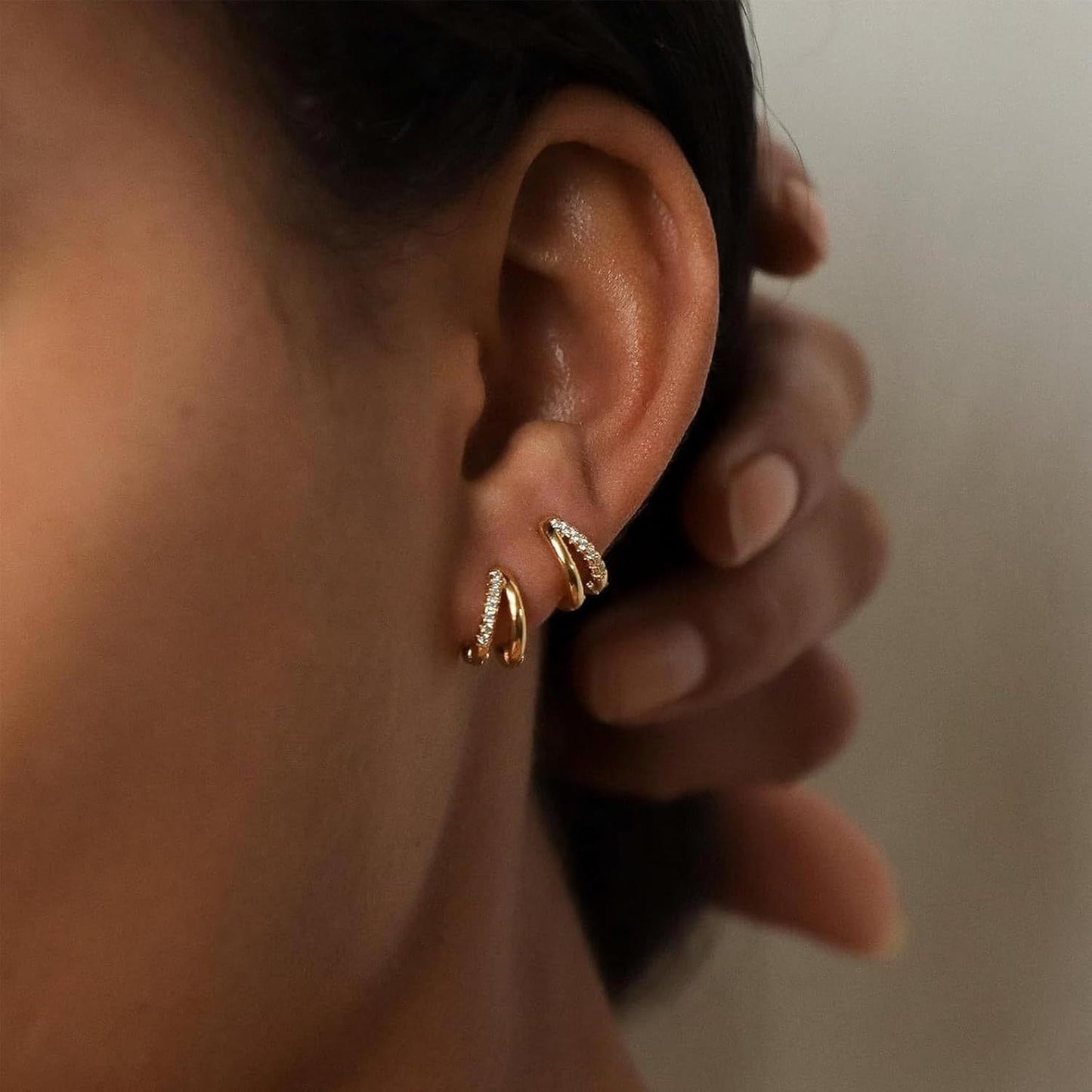 Women's Double Diamond Fashion Personality High-grade Light Earrings