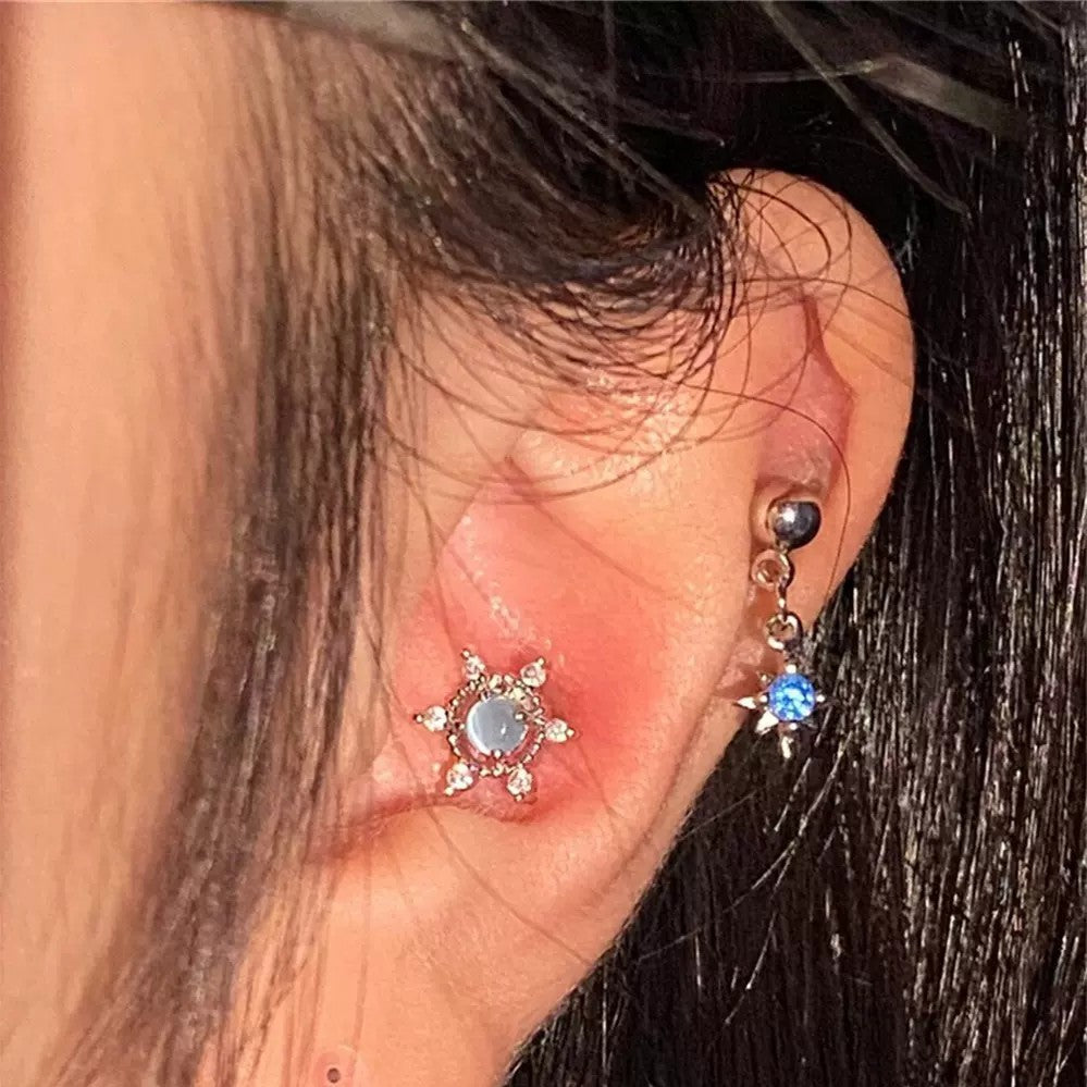 Ear Bone Titanium Steel Zircon High-grade Earrings