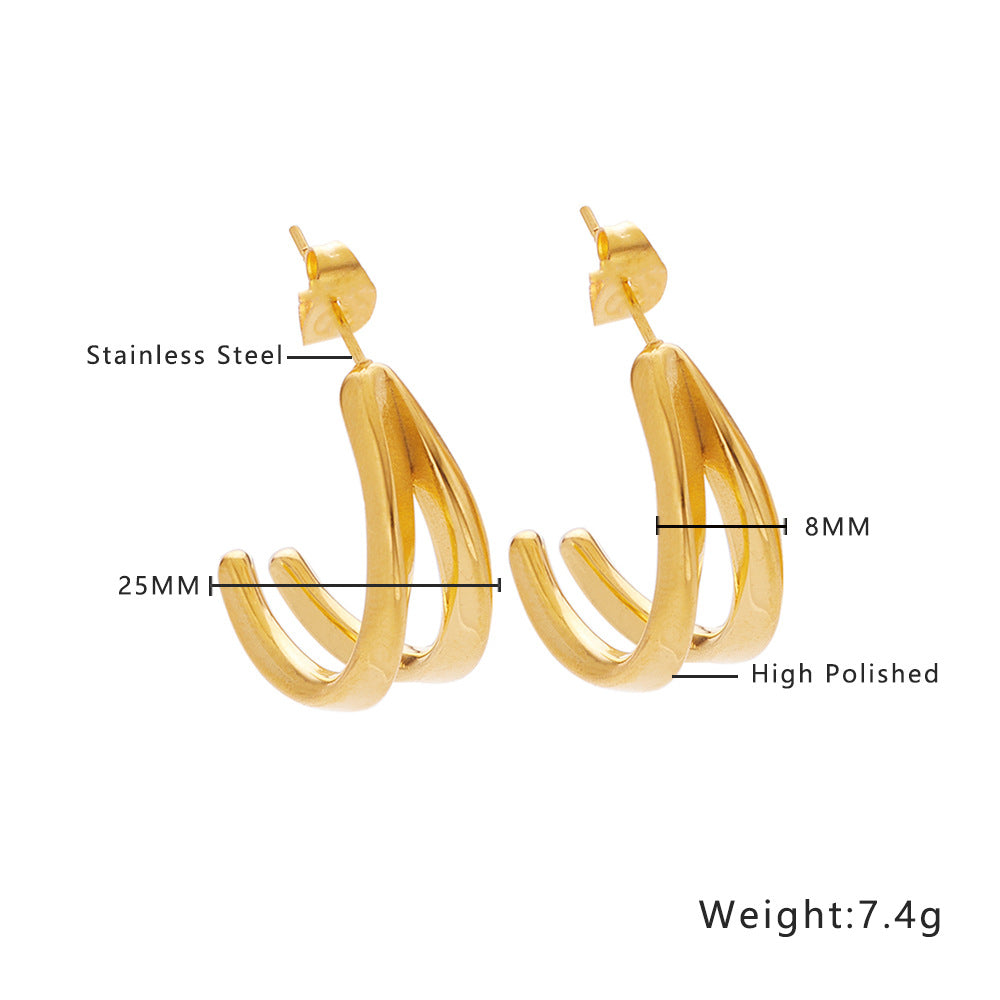Twist Round Diamond Woven Wheat Ear Earrings