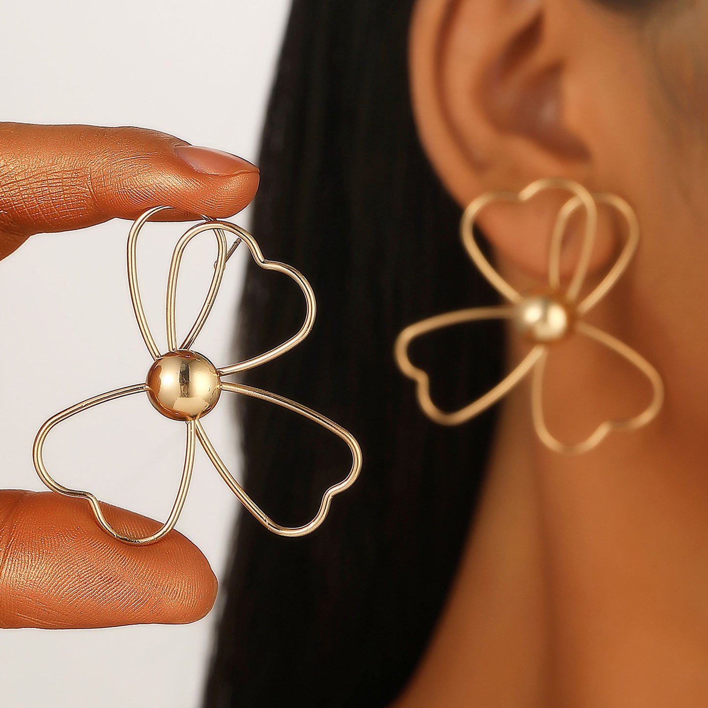Big Flower Hollow Exaggerated Lines Winding Earrings